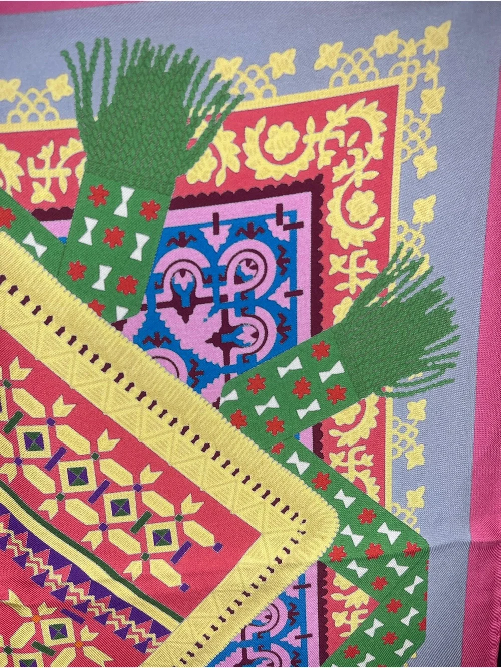 Hermes 'Brins d'Or' Patterned Silk Scarf, NEW